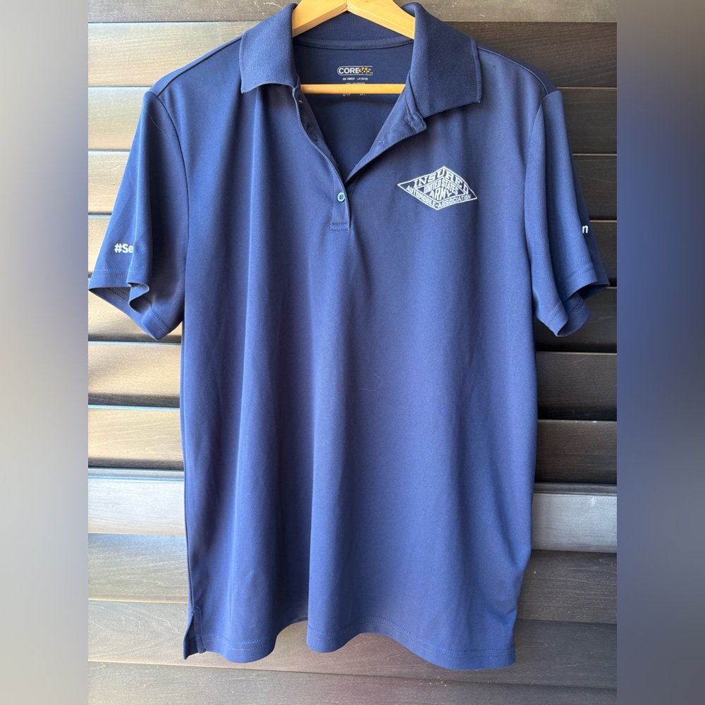 Core 365 Women's XL Navy Short Sleeve Polo Shirt USAA Employee Embroidered Logo